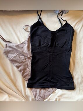 Skinnygirl Black and Taupe Scoop Neck Camisole Duo